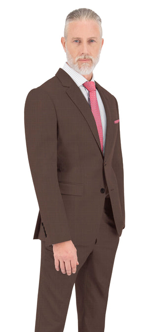 Umber Brown Texture Plain Suit