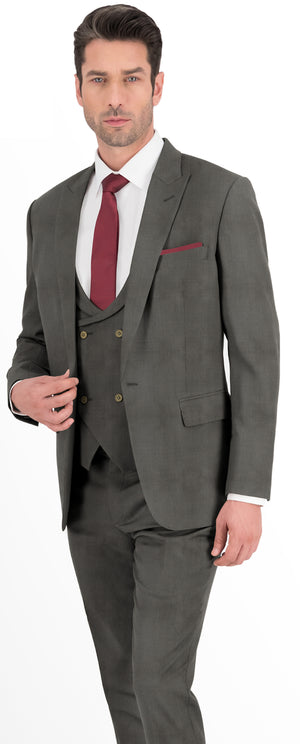 Fossil Grey Texture Plain Suit