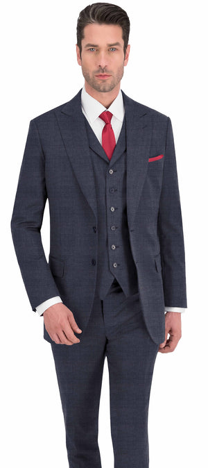 Pewter Blue Grey Texture Plain Suit