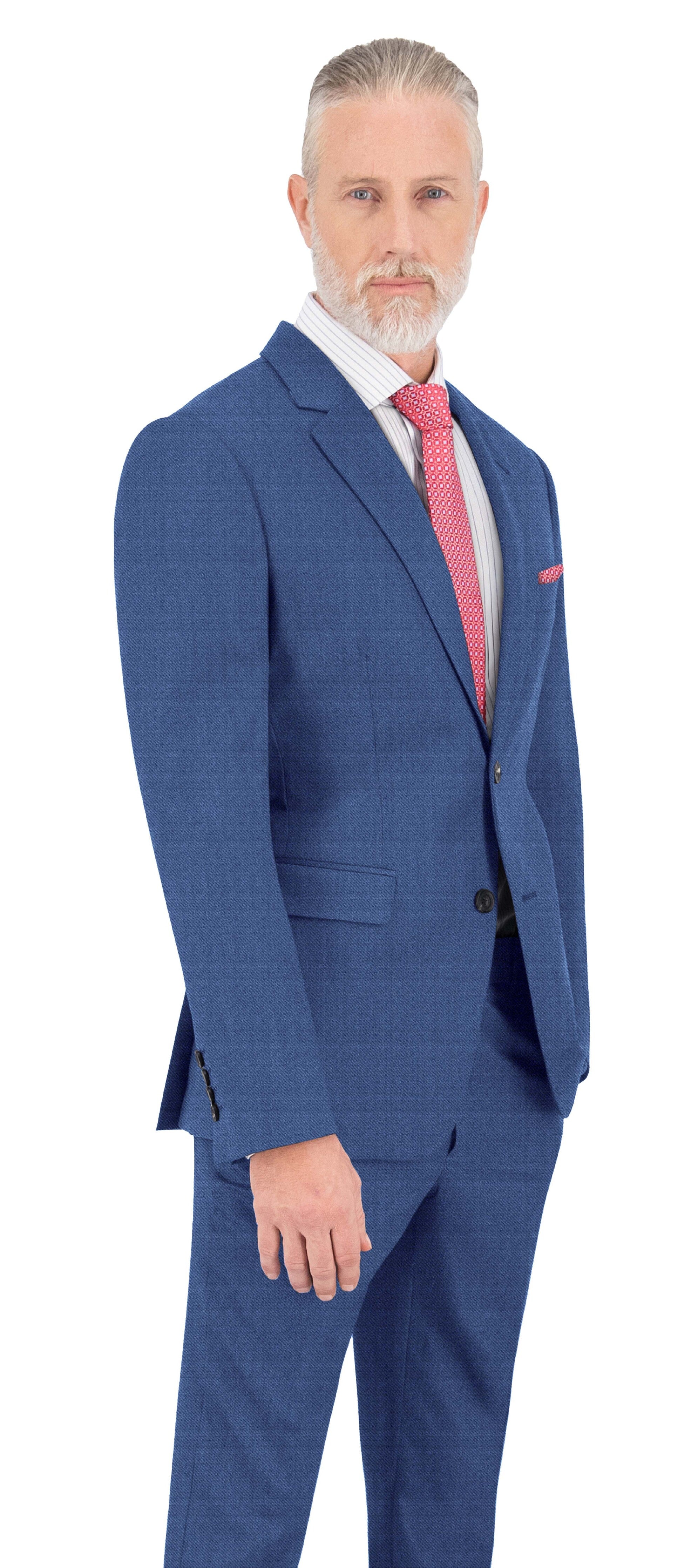Cornflower Blue Texture Plain Suit