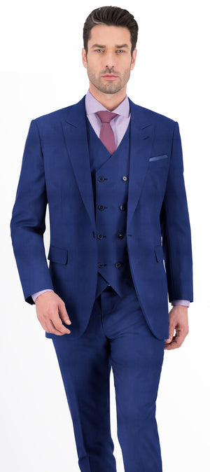 Denim Blue Texture Plain Suit