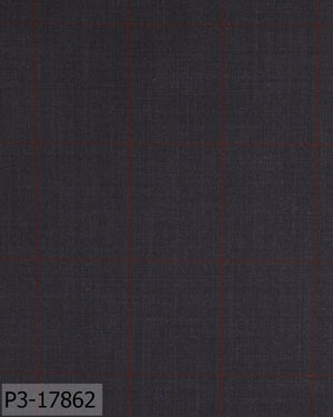 Iron Grey Texture With Red Windowpane Jacket