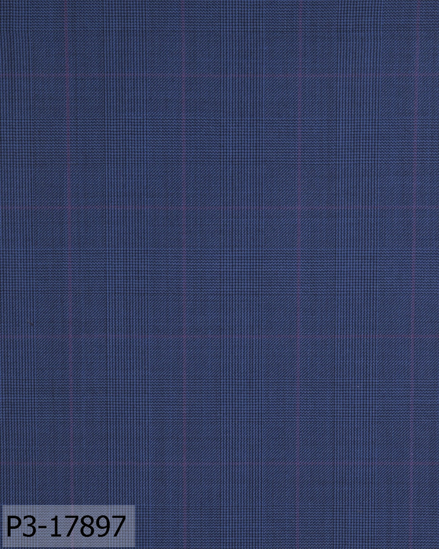 Navy Blue Prince of Wales Check Suit