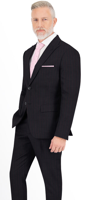 Shadow Grey With Red Dotted Stripe Suit