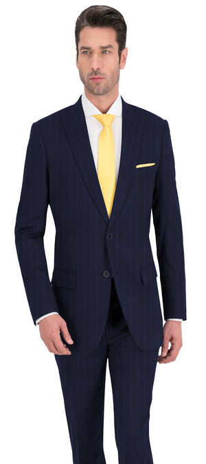 Space Blue With Air Force Blue Dotted Stripe Suit