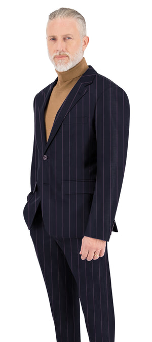 Navy Blue With Light Dotted Stripe Suit