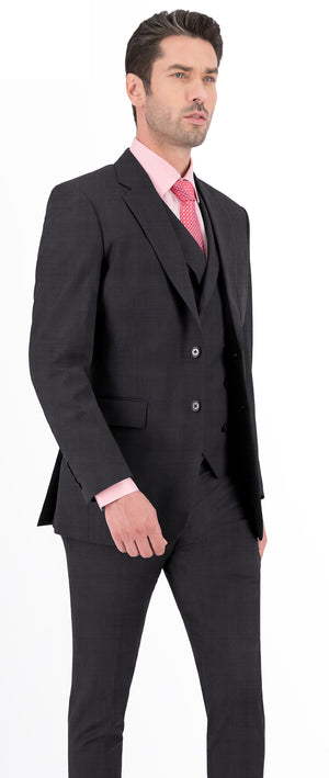 Iron Grey Texture Plain Suit