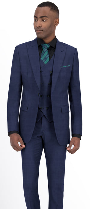 Yale Blue Texture Plain Suit