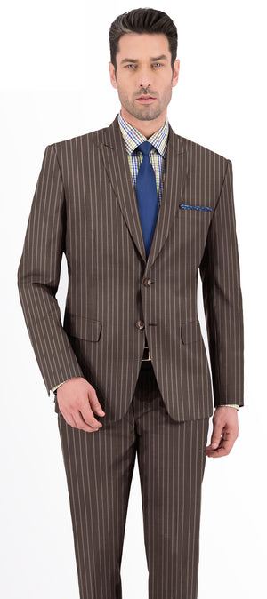 Mocha Brown With White Thick Stripe Jacket