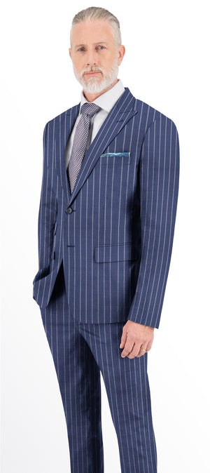 Air Force Blue With Pearl Thick Stripe Jacket