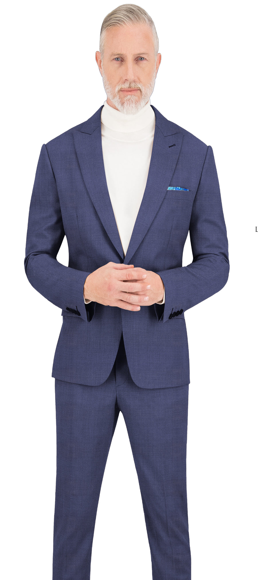 Air Force Blue Texture Plain Suit