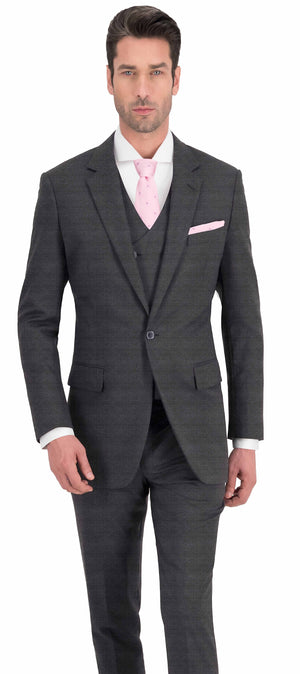 Shadow Grey Texture Plain Suit