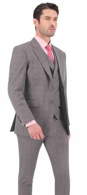 Fossil Grey Texture Plain Suit