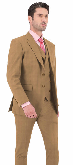 Peanut Brown Texture Plain Suit