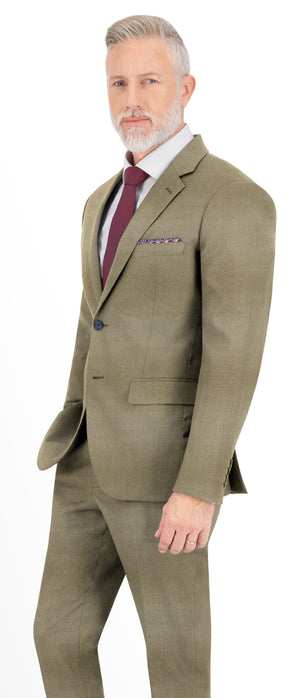 Dark Khaki Brown Texture Plain Suit