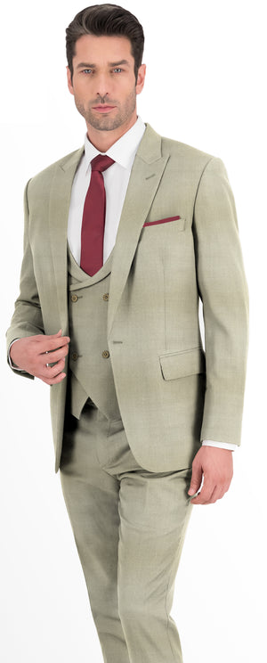 Tan Brown Texture Plain Suit