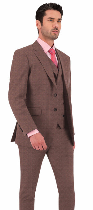 Pecan Brown Texture Plain Jacket