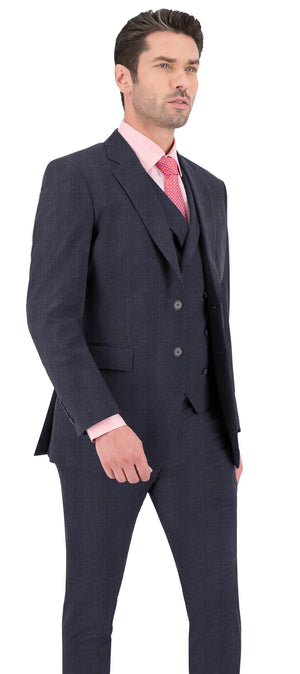 Yale Blue Texture Plain Suit