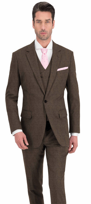 Copper Brown Texture Plain Suit