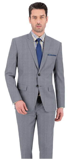 Iron Grey With White Texture Plain Suit