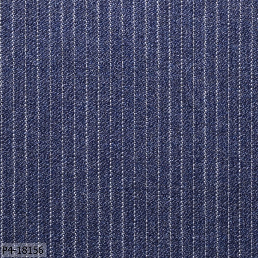 Royal Blue With White Stripe Flannel Suit