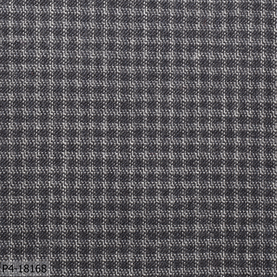 Charcoal Grey And White Check Flannel Jacket