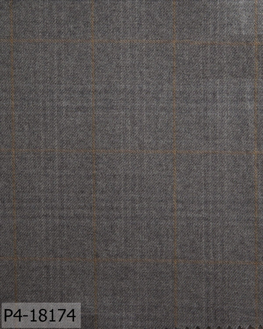 Steel Grey With Orange Plaid Check Flannel Suit