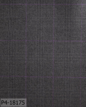 Iron Grey With Purple Plaid Check Flannel Pant