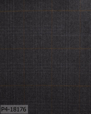 Shadow Grey With Orange Plaid Check Flannel Suit