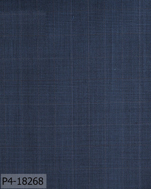 Yale Blue with Black Prince of Wales Check Flannel Suit