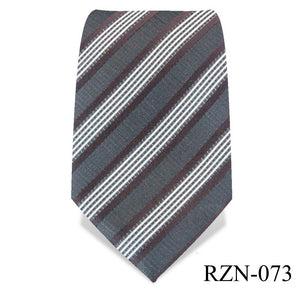 Grey with White Striped Tie