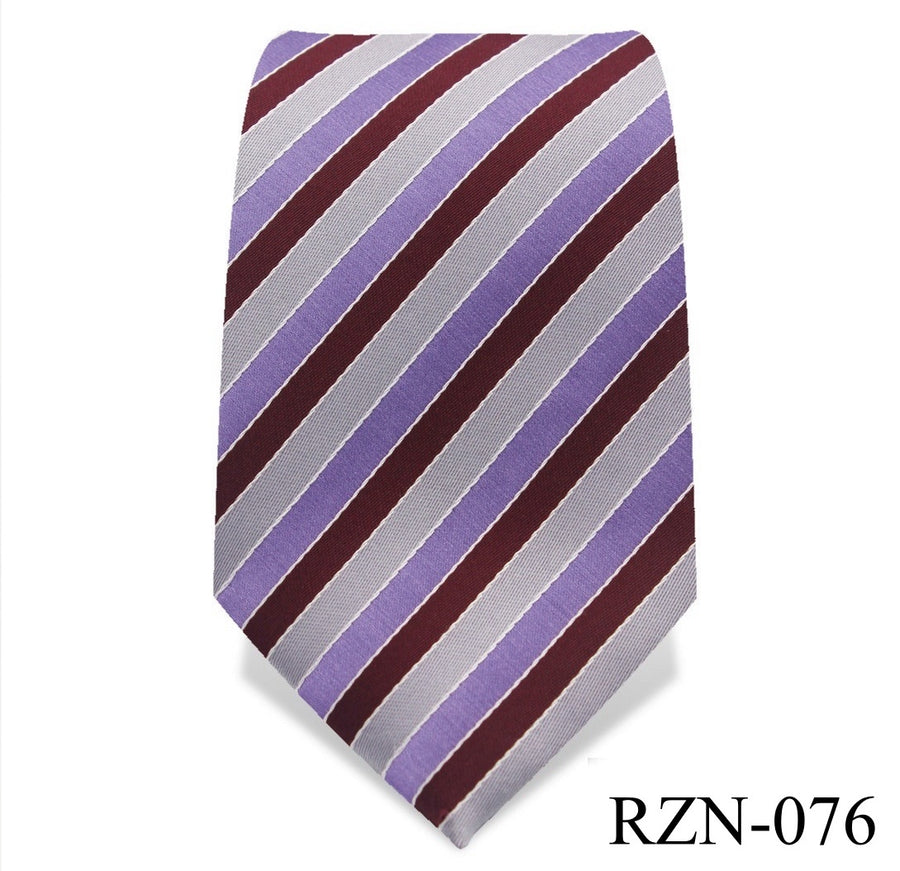 Grey Black Purple Striped Tie