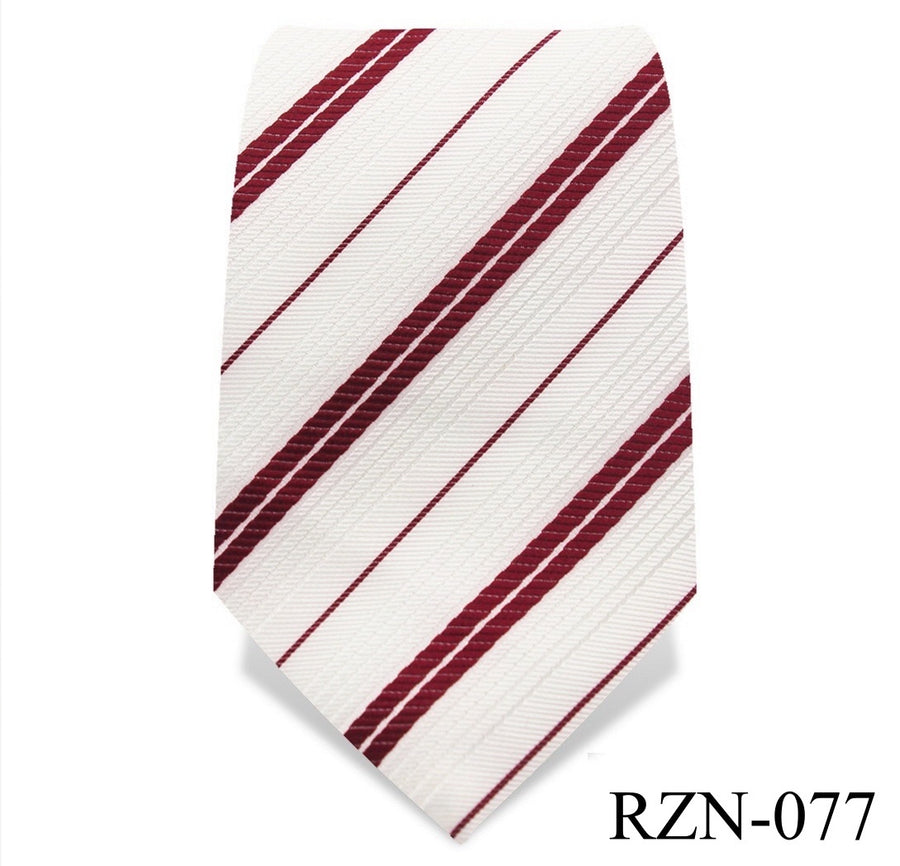 White and Red Striped Tie