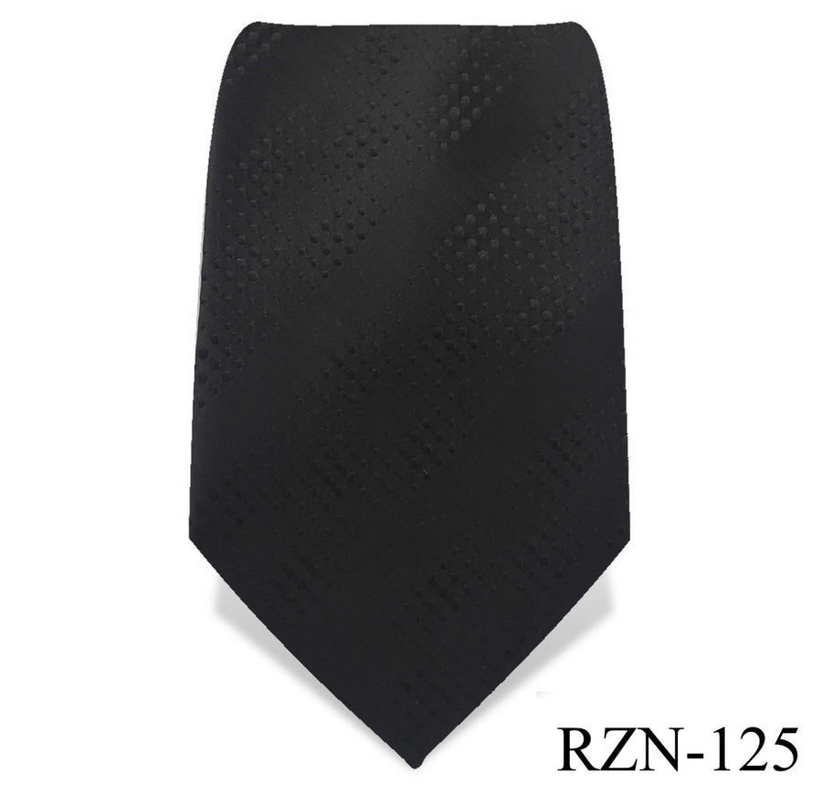 Black Dotted Striped Tie