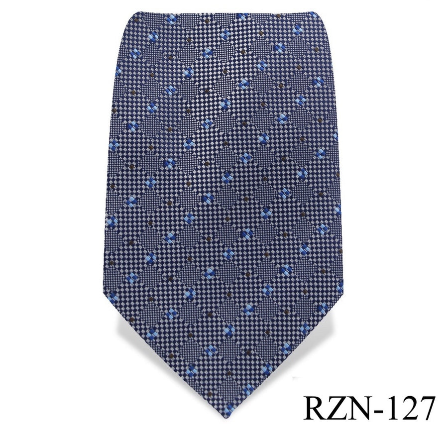 Turkish Blue Checkered Point Tie