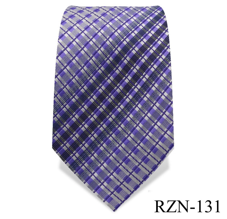 Azure Blue Gingham Check Tie