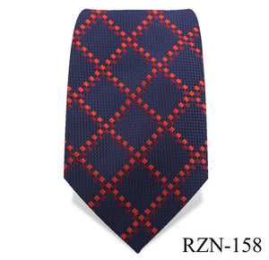 Prussian Blue with Red Check Tie