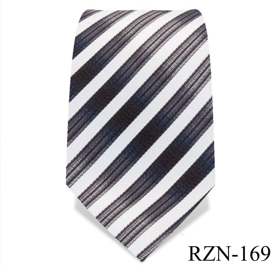 Black and White Striped Tie