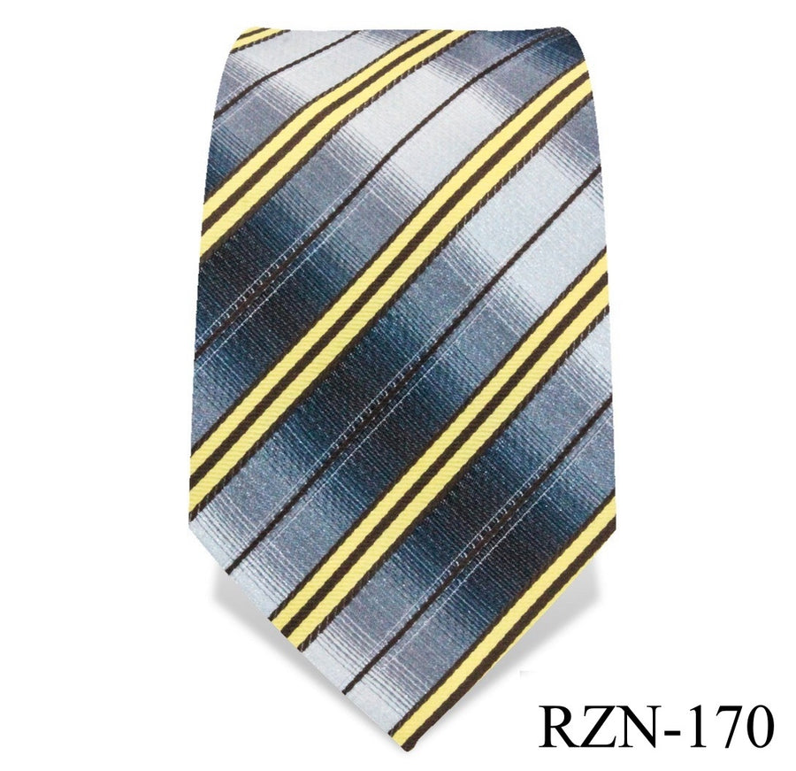 Grey with Yellow Striped Tie