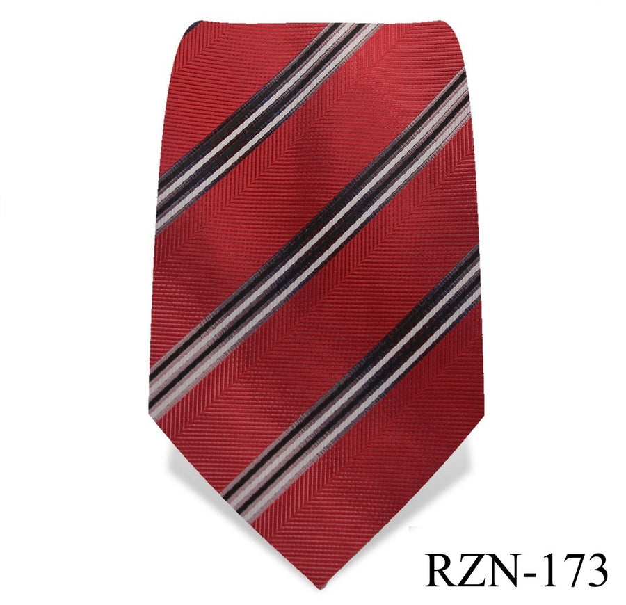 Red with Black Striped Tie