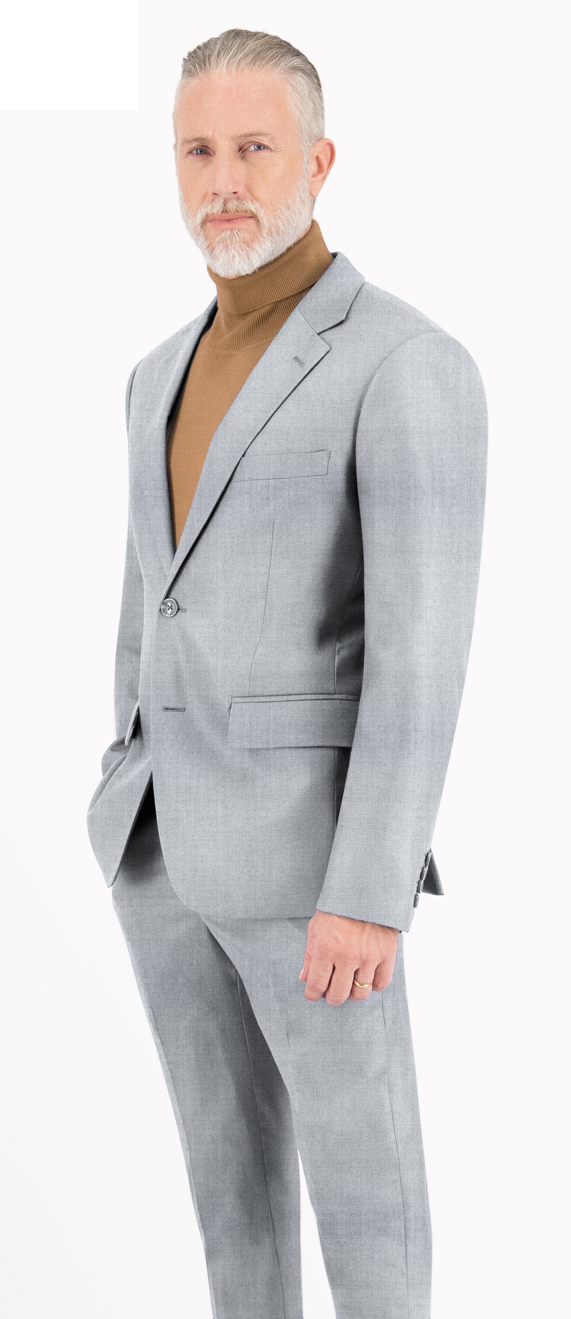 Pearl Grey Plain Jacket - Main Image