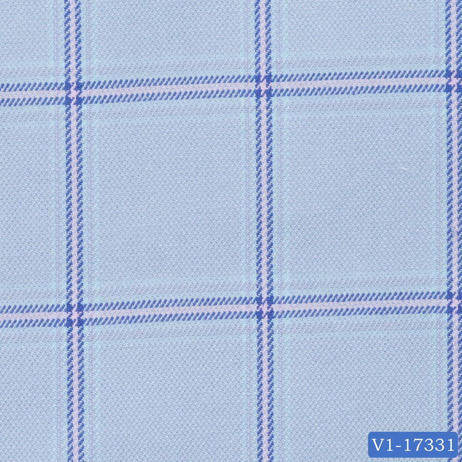 Light Blue with Blue Windowpane Vest