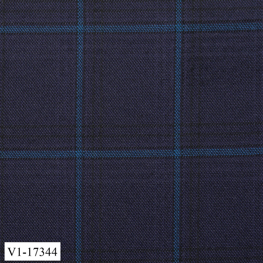 Space Blue Windowpane Suit