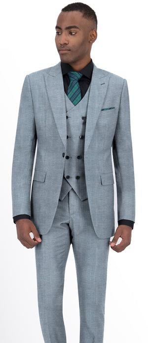 Powder Blue Grey Plain Vest