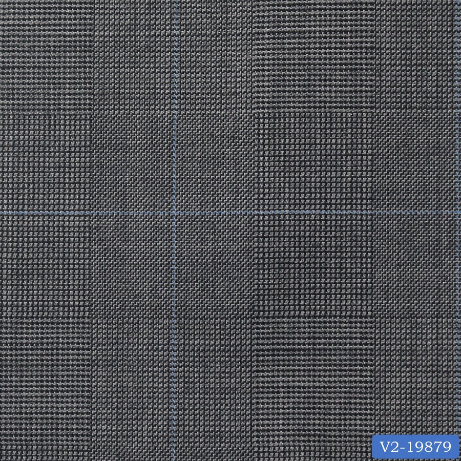 Stone Grey Check Windowpane Vest