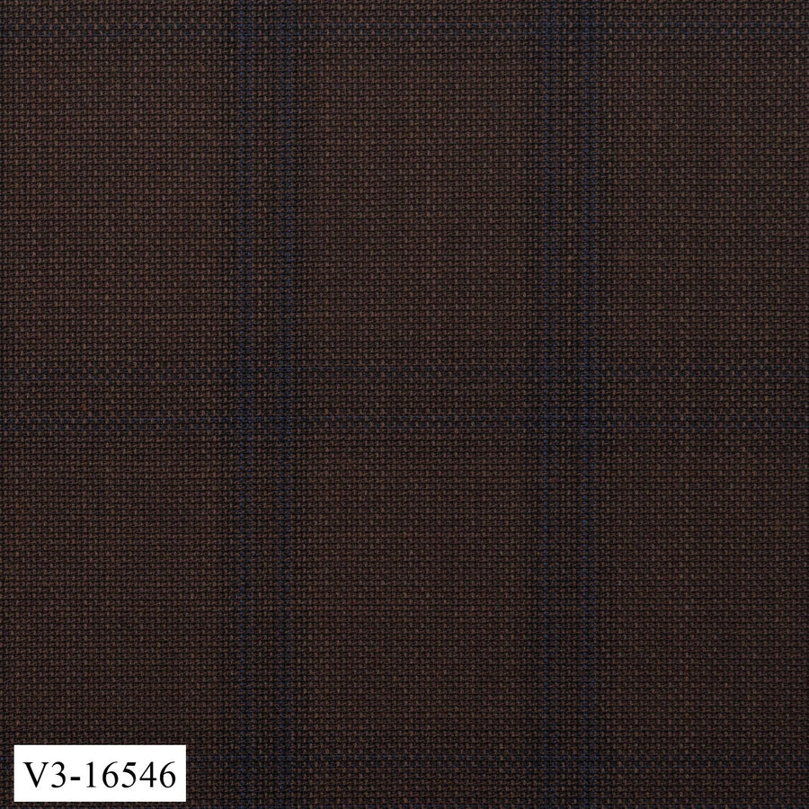 Dark Walnut Brown with Blue Check Pant