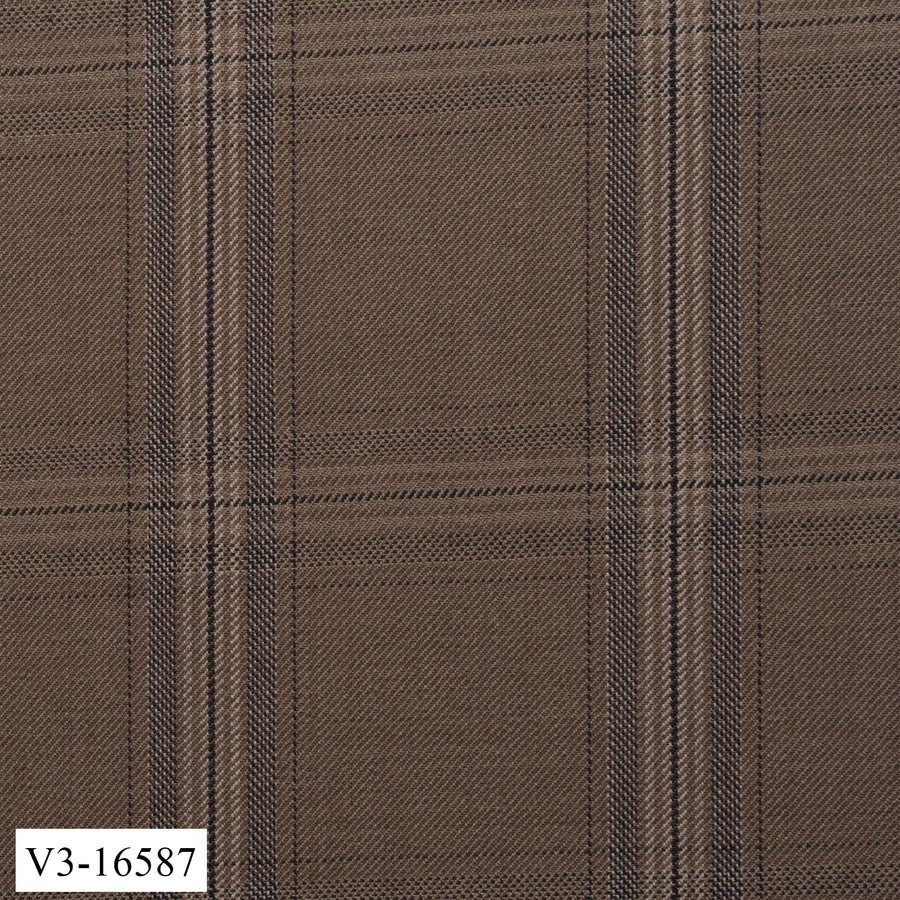 Light Walnut Brown with Dark Check Vest