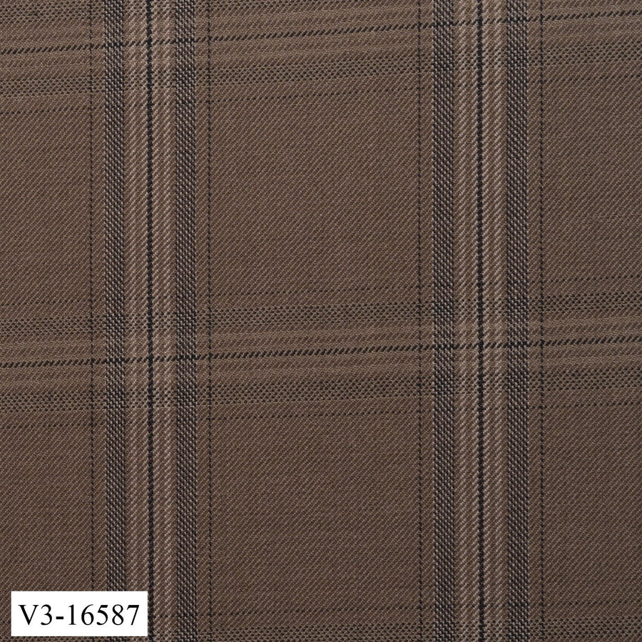 Light Walnut Brown with Dark Check Suit