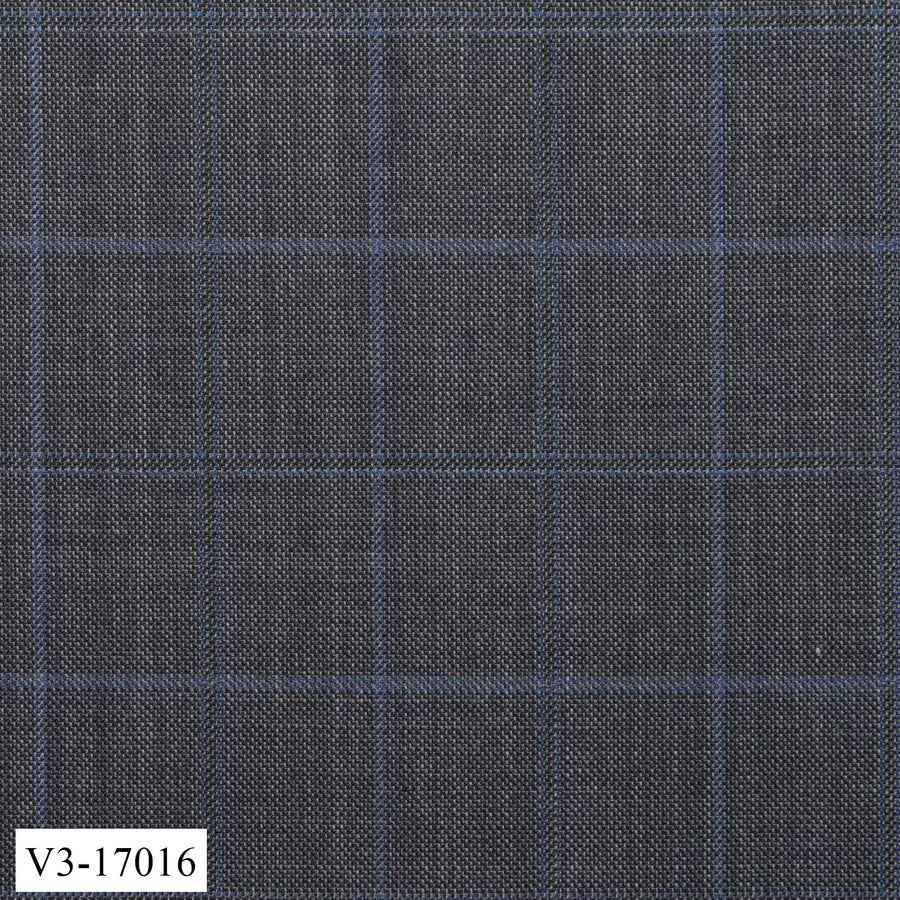 Steel Grey with Light Blue Check Suit