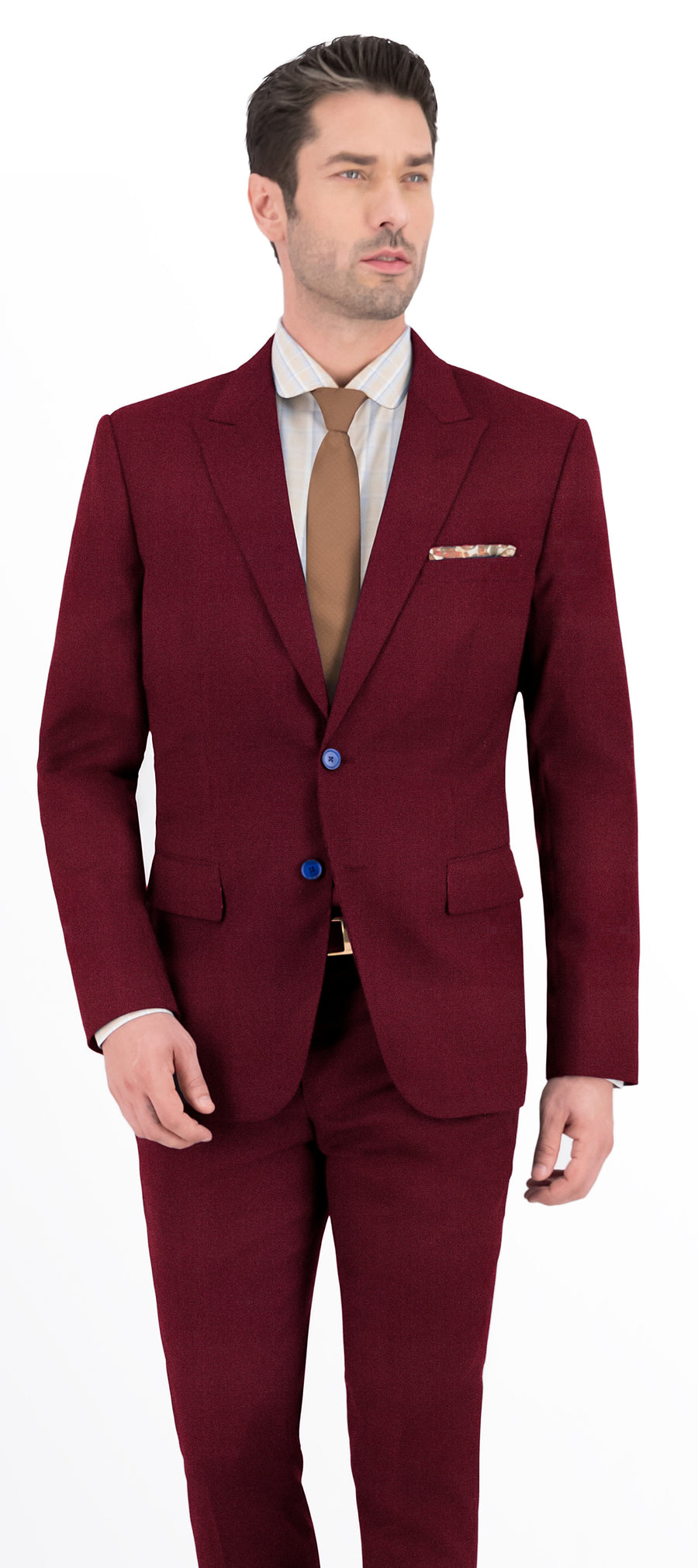 Red Plum Texture Plain Suit